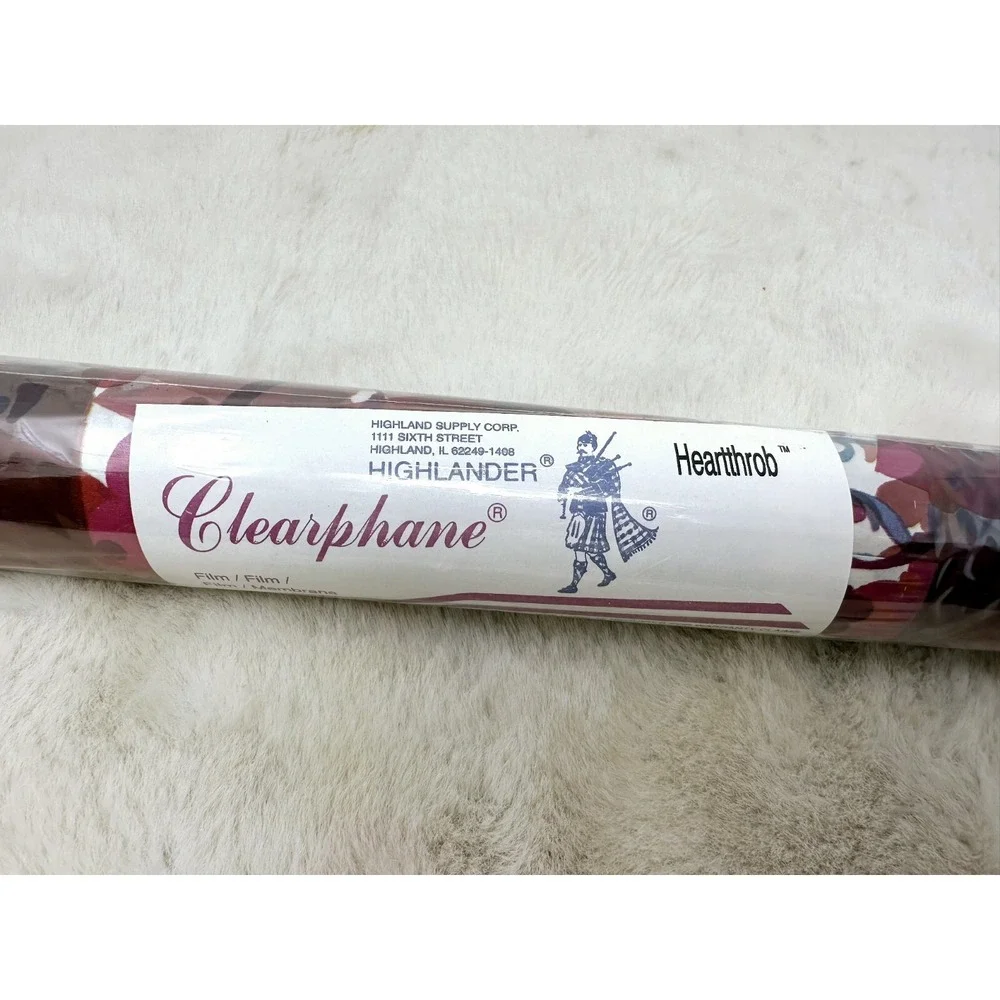 Hearts Highlander Printed Clear Cellophane‎ Gift Christmas Valentines 50' x 24